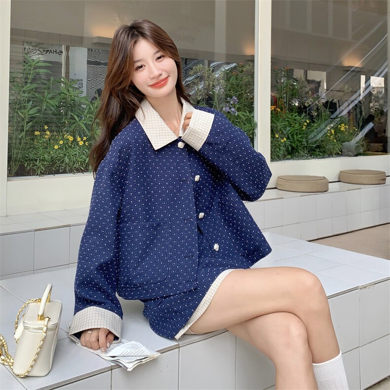 26春新款-轻奢高级感撞色波点设计格纹半裙套装2602-P175K288,女装套装/套裙,2B190