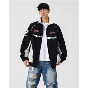 2026无影墙美式印花潮牌立领机车大码M-5XL夹克男JK77979P68控108图片