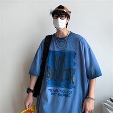 新款短袖港风模特潮牌纯棉手感落肩宽松胖子T恤TC3126-P33控48，男装T恤，星座717