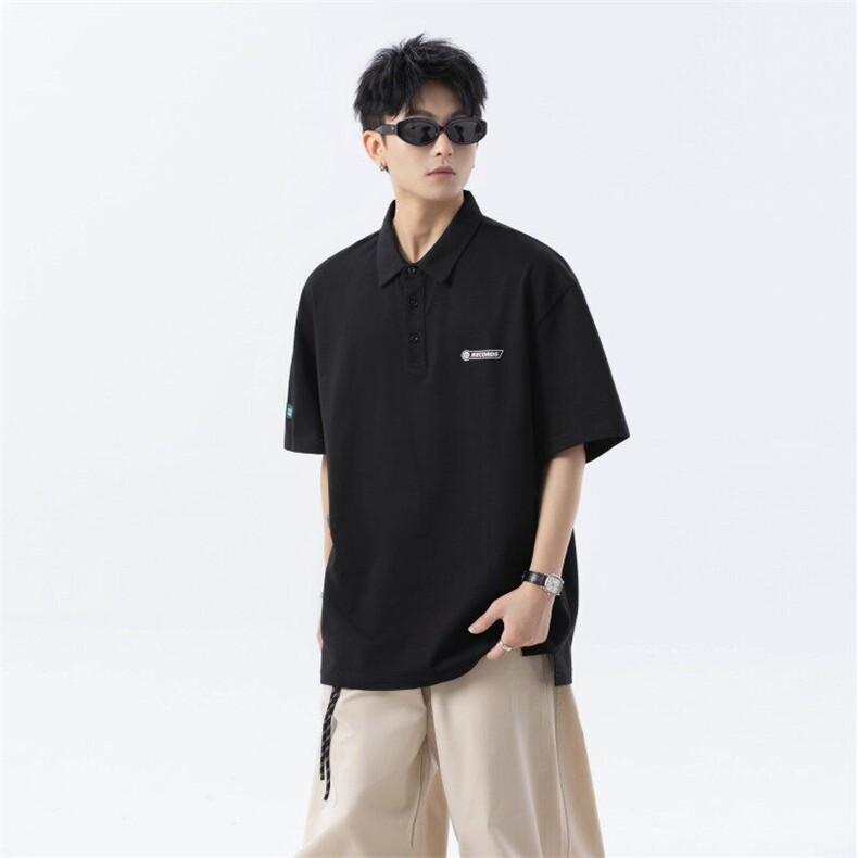 2025新款宽松休闲POLO衫短袖纯色T恤翻领T129-P33-控58,男装Polo衫,电商D309