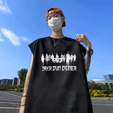 量大优供视频得物直播品220克夏季麂皮绒背心无袖T恤BJ173，男装T恤，电商A486