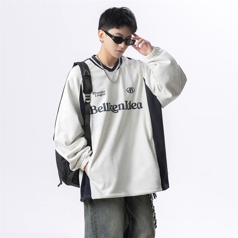 重磅宽松拼接复古春秋季潮牌卫衣特批35，男装卫衣，星座516