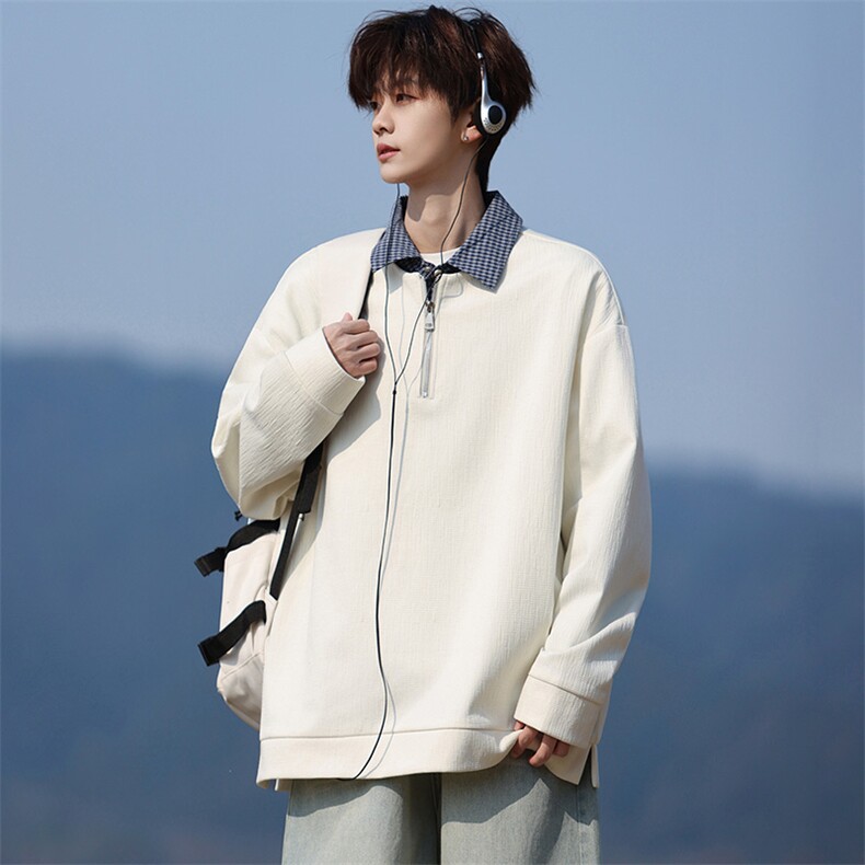 85813-P58M-8XL2026春季新款大码假两件翻领卫衣，男装卫衣，星座109