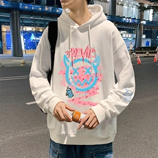 WY2178-P35加绒款-P40纯棉连帽卫衣男大码运动帽衫宽松薄外套男，男装卫衣，电商A040