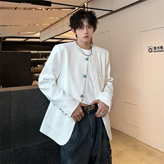 秋季新款设计师款绿松石纽扣小香风夹克外套A210A-JK03-P115，男装夹克，电商A210A