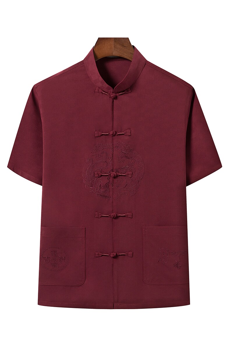 风唐装男中式汉服短袖外套中老年人夏季薄款套装SFT9791-P95图片