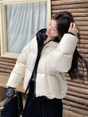 水衣源2783款短款连帽加厚保暖面包服茧形羽绒外套女，女装羽绒服，水衣源
