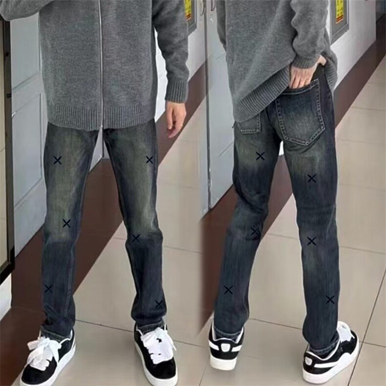 1506/Q7720/P43秋季美式休闲痞帅重磅水洗男直筒宽松百搭阔腿裤子,男装休闲裤,星座1506