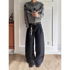 ~老钱风费尔岛北极绒针织开衫毛衣外套W1570/特P62，男装针织衫/毛衣，电商B350