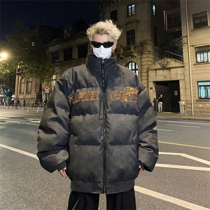 美式复古立领字棉衣男秋冬款港风面包服棉袄M0803-P105图片