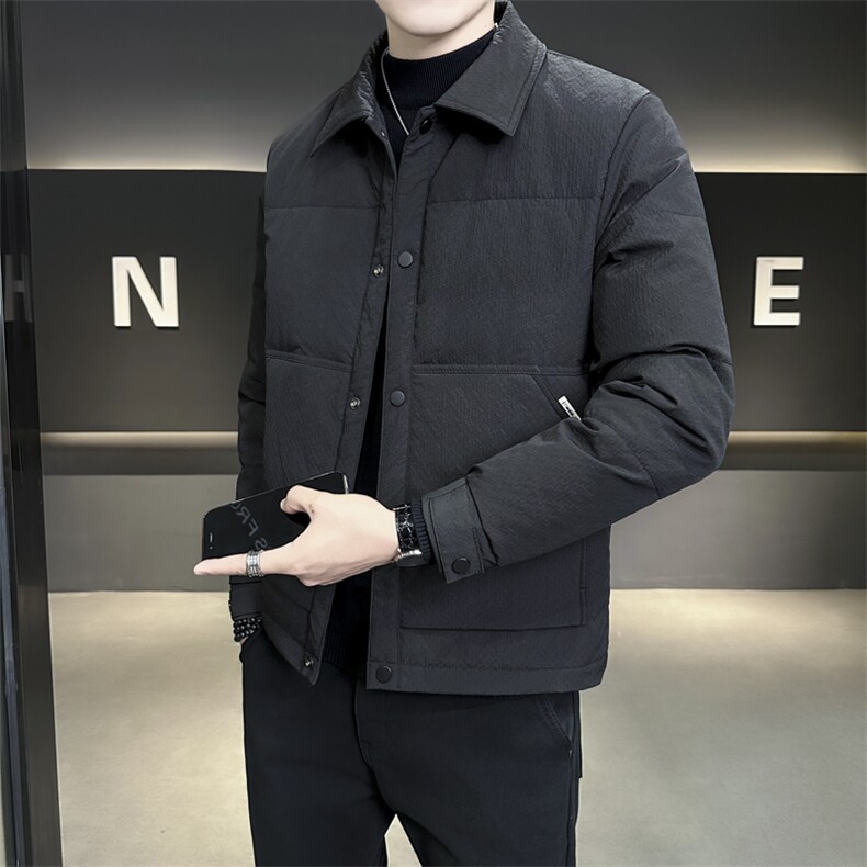 5888L-L-5XL-P175店主风商务休闲翻领轻薄特殊面料防寒服外套,男装羽绒服,电商B255