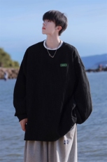 港风弧形水波纹设计卫衣男大码休闲运动套头卫衣男WY77081P38控58，男装卫衣，星座227-7