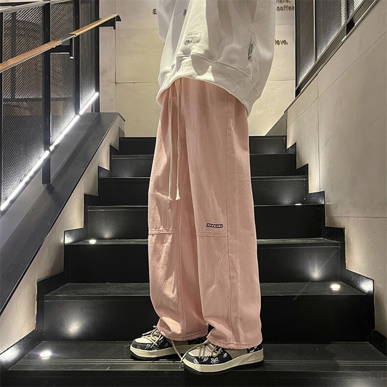 工装风牛仔裤男美式高街ins潮牌欧美街头宽松直筒裤子N05082-P45,男装牛仔裤,星座308B-2