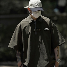 夏季新款山系半拉链polo衫短袖XZ604-PL100-P55控68，男装T恤，星座604