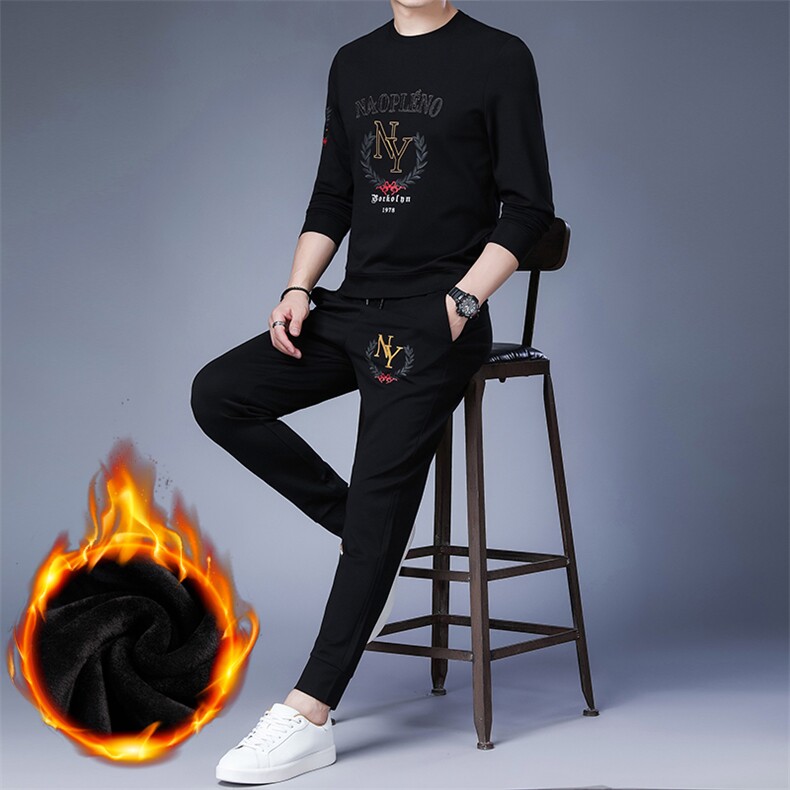 卫衣男休闲运动套装秋季时尚搭配一套帅气宽松加中年爸爸男装,男装休闲套装,电商B212（原钱塘6029）