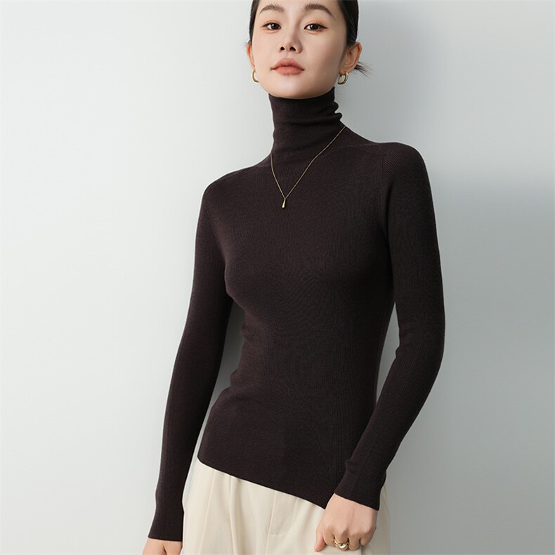 秋冬季羊毛高领扬子纱简约内搭休闲羊毛衫,女装羊毛衫,挚尚羊绒