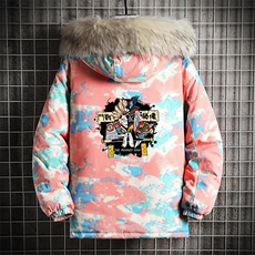MC49016-P135日系潮衣男大码派克服男工装服外套袄网格，男装棉衣，电商A040A
