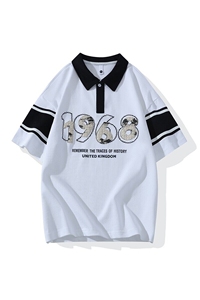25062-特P40夏季休闲时尚T恤男短袖打底衫学生宽松翻领短袖POLO衫图片