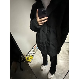 菱形格羽绒棉服男款轻薄美式面包服高街立领外套 MC335图片