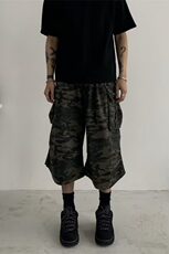 复古迷彩七分牛仔短裤男女工装百搭潮流男装短裤网图DK2618-p48，男装牛仔裤，星座302B