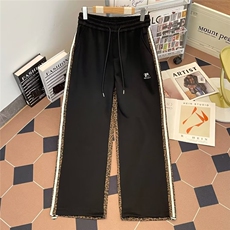 微弹复古休闲拼接卫裤男女秋季嘻哈宽松条纹直筒裤K2868/P45，男装休闲裤，星座506B