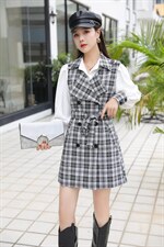 现货秋装格子衬衣两件套，其它，菲雪妮