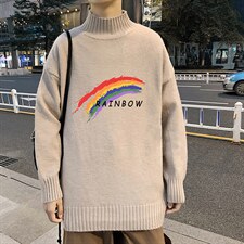 M18064-P45加绒款-P65半高领毛衣男士大码针织衫男毛线衣男，男装针织衫/毛衣，电商A040