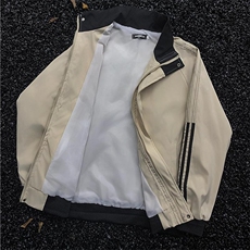 条纹外套男春秋季新款情侣潮牌棒球服宽松休闲夹克上衣J6011-p67，男装夹克，星座1008