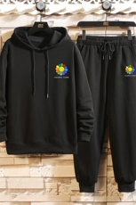 TL8101-P80连帽卫衣套装男运动套装两件套砖墙挂拍，男装卫衣，电商A040A