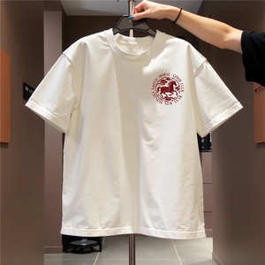 1506/QT18800/P27新款短袖t恤男半袖上衣港风宽松休闲潮牌体恤衫图片