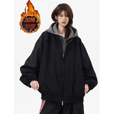 小众座山雕毛绒连帽卫衣假两件穿外套情侣棉服WM9977，男装棉衣，星座1116A（原606A-3）