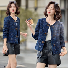 2025年冬季新款粗花呢亮丝小香风外套，女装短外套，依路服饰