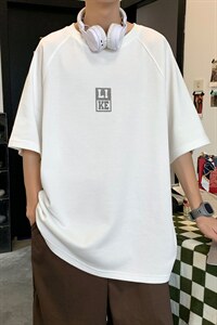 新款夏季短袖珠地面料宽松简约落肩男士T恤ZDY3409-P46,男装T恤,星座717