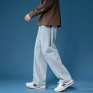 牛仔裤男宽松直筒2021新款秋冬潮流韩版牛仔长裤K601P50控68图片