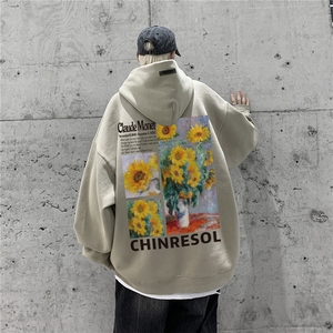 供抖音丶重磅高品棉350克排扣连帽向日葵卫衣LW6111-特p58控78图片