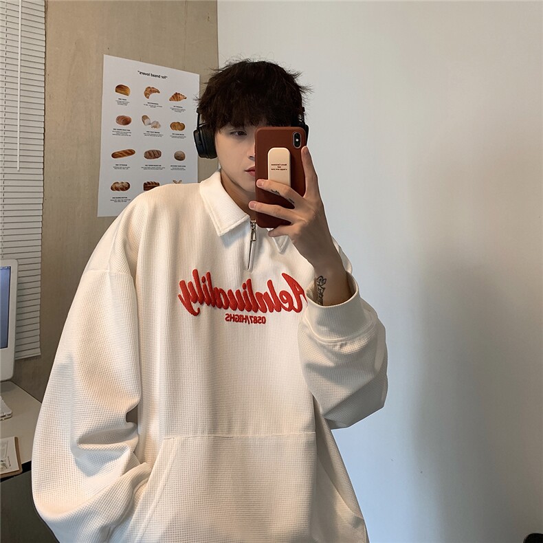 港风男装休闲发泡立体印花秋装百搭POLO衫G150-P6078，男装Polo衫，电商A132（原电商B245）