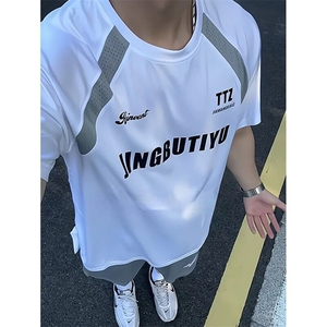 美式速干t恤短袖男女夏季运动健身训练服网眼透气半袖WLG388-P28图片