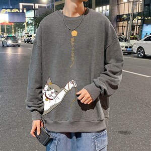 S6013-P28加绒款-P33秋季圆领卫衣男大码韩版宽松长袖外套,男装卫衣,电商A040