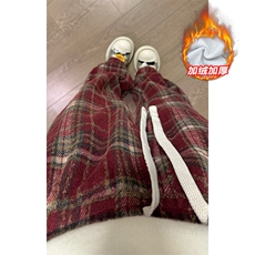 美式复古格纹裤子男生春秋高街重磅大码卫裤潮牌宽松直筒休闲长裤，男装卫衣，电商A001