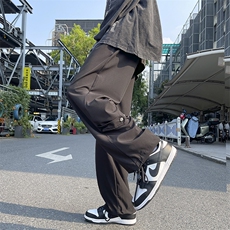 vibe裤子休闲裤男垂坠感西裤韩版潮流宽松阔腿拖地裤K0738-P35，男装休闲裤，星座308B-1