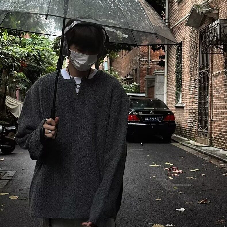 时尚潮流气质新款流行原宿宽松休闲慵懒麻花纹毛衣文艺日系DMY83，男装针织衫/毛衣，星座208-5