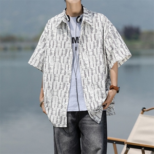 8XL-M花衬衫男款短袖夏季冰丝薄款花衬衣大码寸衫外套DC28013P38图片