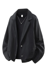 韩版A字廓形西装休闲外套男翻领西服JK2235-P75，男装西服套装，星座210-1