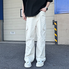 现货日系侧边大口袋纯棉直筒降落伞兵工装裤男女同款829P55，男装工装外套，电商B381-2