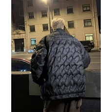 小香风拼接棉服男冬季韩系小众高级感潮牌棉衣慵懒风情侣加厚，男装棉衣，星座410-6（原星座1304-1）