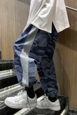 高级感hiphop休闲宽松牛仔裤炸街美式高街束脚长裤A125-K915-P55，男装牛仔裤，电商A125