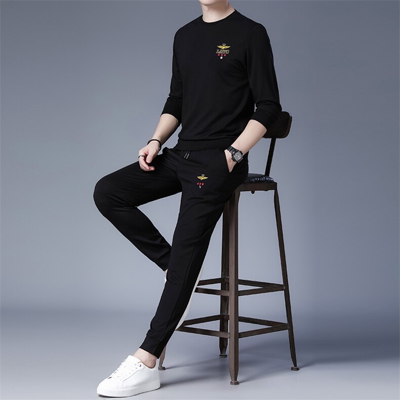 ANT8036钱塘2020-3秋季新款时尚修身男士套装休闲运动两件套P117,男装休闲套装,钱塘207-3