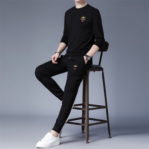 ANT8036钱塘2020-3秋季新款时尚修身男士套装休闲运动两件套P117图片