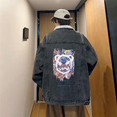 潮牌秋季牛仔外套男工装夹克大码宽松冬季加绒棉衣棉服JK886-P100，男装工装外套，星座1103-3