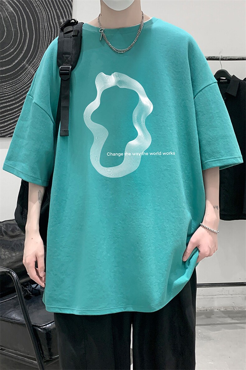 230g重磅纯棉短袖t恤男大码半袖半截袖DX17390-P20,男装T恤,电商A040